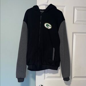 Men's Black and Gray Hoodie Jacket